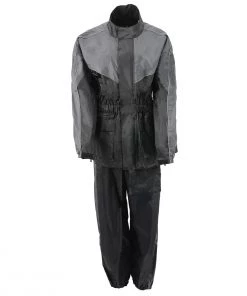 NexGen Ladies XS5001 Black And Grey Water Proof Rain Suit With Reflective Piping Rain Gear