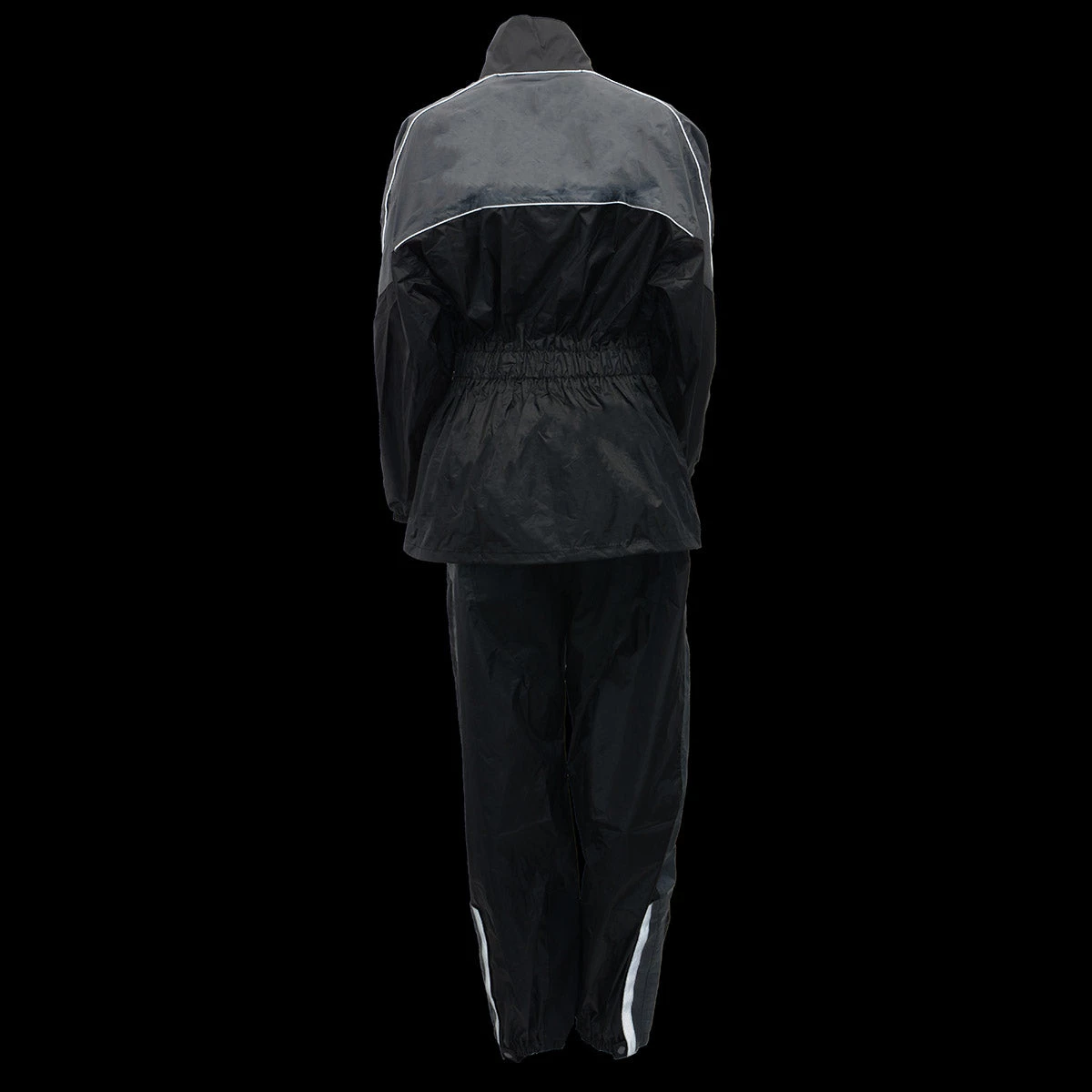 NexGen Ladies XS5001 Black And Grey Water Proof Rain Suit With Reflective Piping Rain Gear