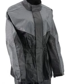 NexGen Ladies XS5001 Black And Grey Water Proof Rain Suit With Reflective Piping Rain Gear