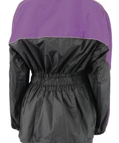 NexGen Ladies XS5001 Black And Purple Water Proof Rain Suit With Reflective Piping Rain Gear