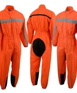 Riding Gear NexGen Men’s XS5004 Orange Hi-Viz Water Proof Rain Suit With Reflective Panels