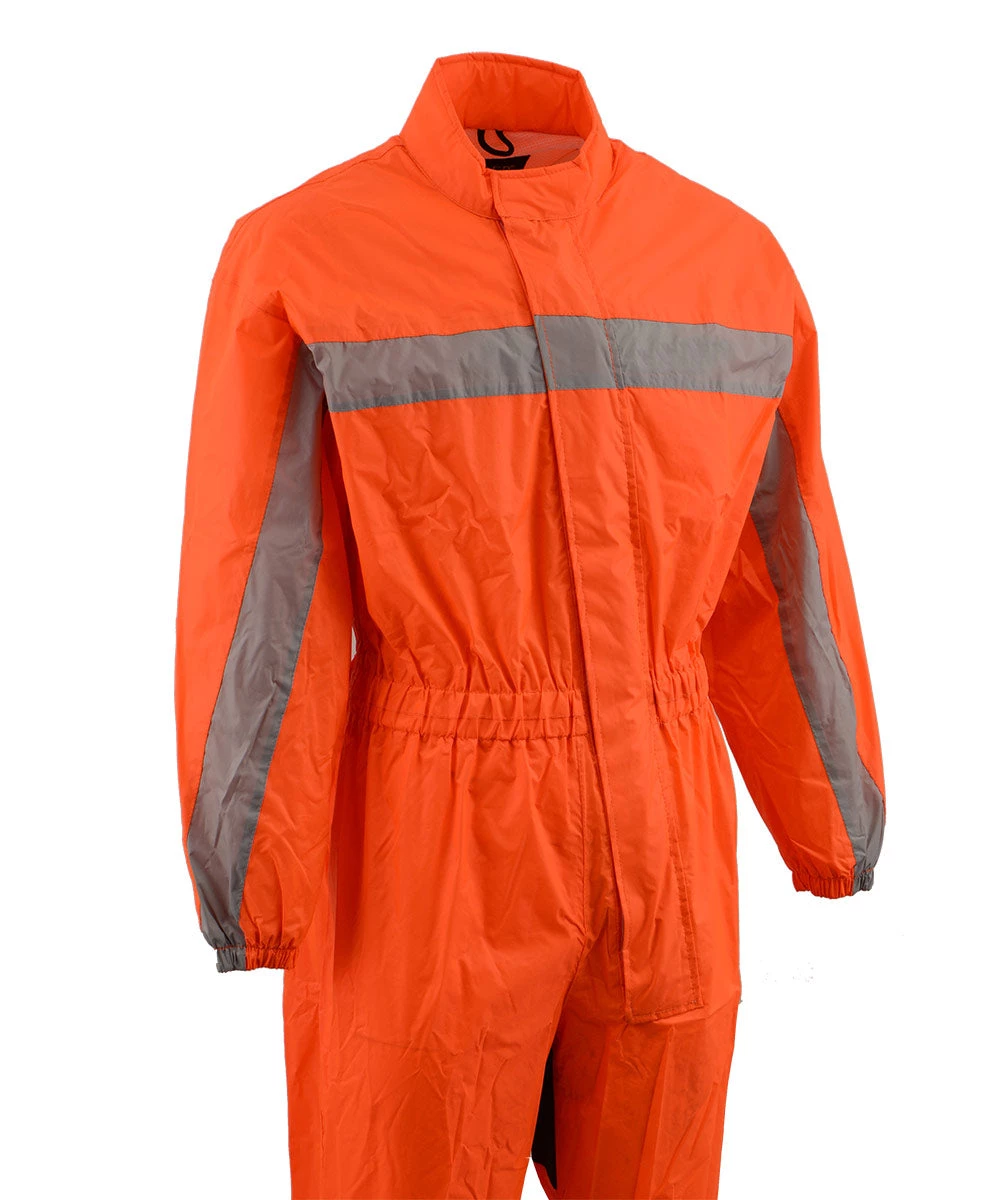 Riding Gear NexGen Men’s XS5004 Orange Hi-Viz Water Proof Rain Suit With Reflective Panels