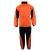 Riding Gear NexGen Men’s XS5020 Orange And Black Hooded Hi Visibility Water Proof Rain Suit With Reflective Piping