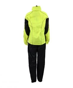Riding Gear NexGen Men’s XS5021 Neon Green Hi-Viz Hooded Water Proof Rain Suit