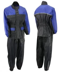 NexGen Ladies XS5031 Blue And Black Water Proof Rain Suit With Cinch Sides Rain Gear