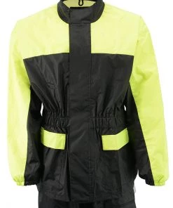 NexGen Ladies XS5031 Yellow And Black Hi-Viz Water Proof Rain Suit With Cinch Sides