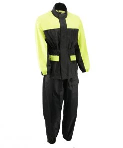 NexGen Ladies XS5031 Yellow And Black Hi-Viz Water Proof Rain Suit With Cinch Sides