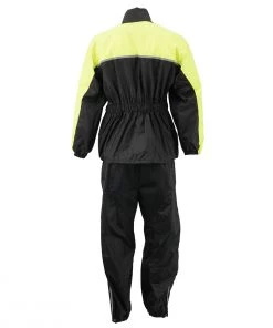NexGen Ladies XS5031 Yellow And Black Hi-Viz Water Proof Rain Suit With Cinch Sides