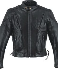 Event Leather XS5410 Men’s Vented Scooter Jacket With Antique Brass Hardware