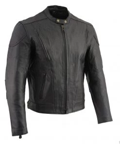 Event Leather XS5410 Men’s Vented Scooter Jacket With Antique Brass Hardware