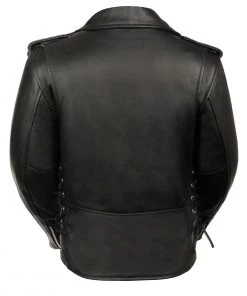 Genuine Leather Ladies XS603 Classic Black Motorcycle Leather Jacket Leather Motorcycle Jackets