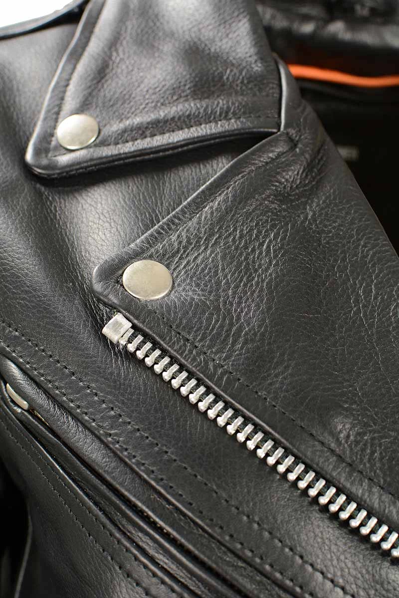 Genuine Leather Ladies XS603 Classic Black Motorcycle Leather Jacket Leather Motorcycle Jackets