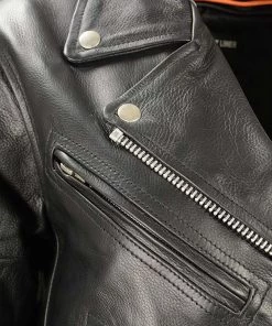 Genuine Leather Ladies XS603 Classic Black Motorcycle Leather Jacket Leather Motorcycle Jackets