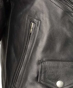 Genuine Leather Ladies XS603 Classic Black Motorcycle Leather Jacket Leather Motorcycle Jackets