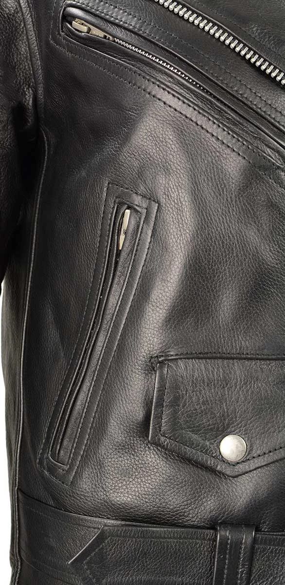 Genuine Leather Ladies XS603 Classic Black Motorcycle Leather Jacket Leather Motorcycle Jackets