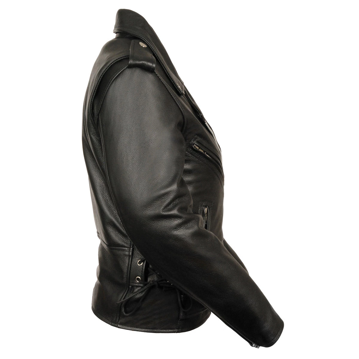 Genuine Leather Ladies XS603 Classic Black Motorcycle Leather Jacket Leather Motorcycle Jackets