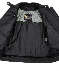 Xelement XS631'Raven' Ladies Black Premium Cowhide Leather Jacket With Zip-Out Liner