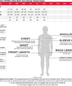 Milwaukee Leather XS7083 Ladies Black ‘Euro Racing’ Vented Jacket With Side Stretch Leather Motorcycle Jackets