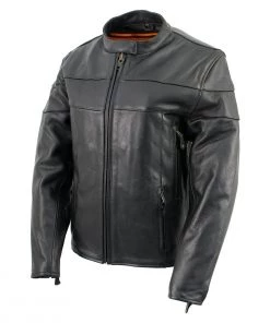 Milwaukee Leather XS7083 Ladies Black ‘Euro Racing’ Vented Jacket With Side Stretch Leather Motorcycle Jackets