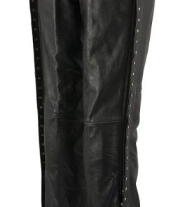 Motorycle Pants & Chaps Xelement XS7590 Ladies'Riveted' Black Classic Leather Chaps