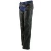 Motorycle Pants & Chaps Xelement XS7590 Ladies 'Riveted' Black Classic Leather Chaps