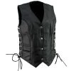 Genuine Leather Ladies XS761 Classic Braided Leather Vest With Side Laces Motorcycle Vests