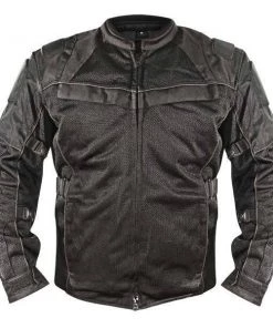 Xelement XS8160 Men's 'All Season Shadow’ Black Tri-Tex And Mesh Jacket With X-Armor Protection Motorcycle Jackets