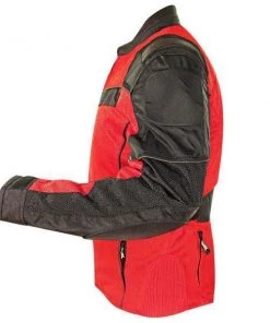 Xelement XS8161 Men's'Venture' All Season Black With Red Tri-Tex And Mesh Jacket With X-Armor Protection Motorcycle Jackets
