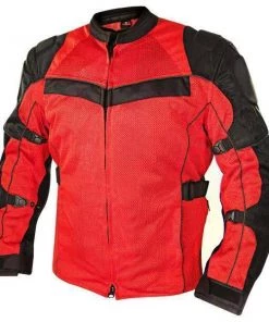 Xelement XS8161 Men's'Venture' All Season Black With Red Tri-Tex And Mesh Jacket With X-Armor Protection Motorcycle Jackets