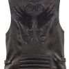 Milwaukee Leather XS1293 Ladies ‘Winged’ Solid Black Studded Leather Vest
