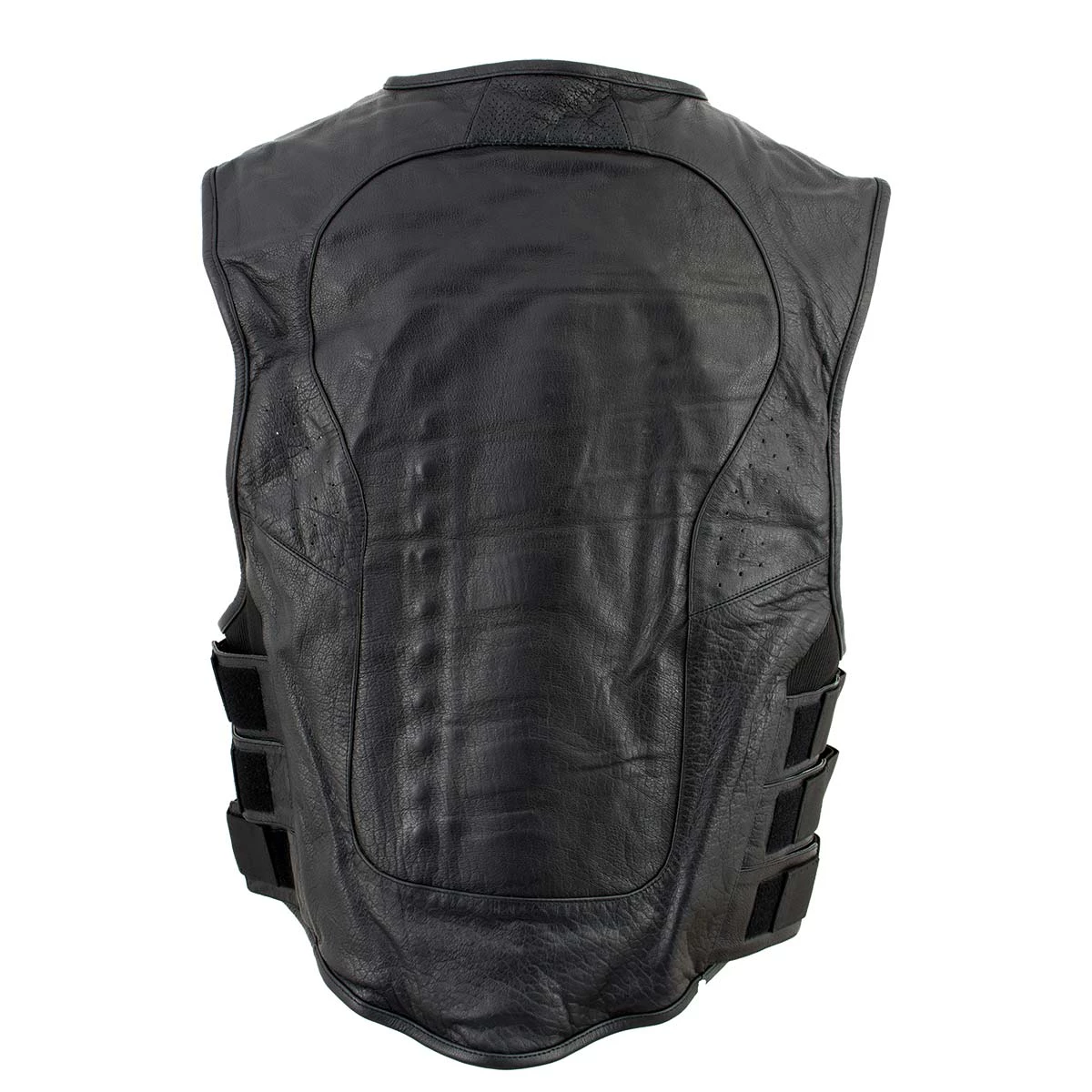Milwaukee Leather Leather King XSM1467 Men's Classic Black Leather Vest With Back Padding Motorcycle Vests