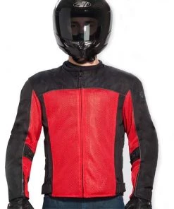 Joe Rocket 'Velocity' Mens Black And Red Mesh Motorcycle Jacket