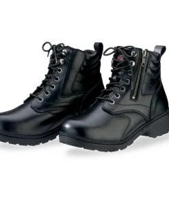 Z1R Riding Gear ZR1 'Maxim' Ladies Black Lace-Up Leather Motorcycle Boots