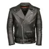 Z1R1011 Men's Black ‘9MM’ Classic Side Lace’ Motorcycle Jacket Leather Motorcycle Jackets