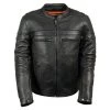 Leather Motorcycle Jackets Z1R1408 Men’s ‘45’ Black Sport Vented Black Leather Moto Jacket